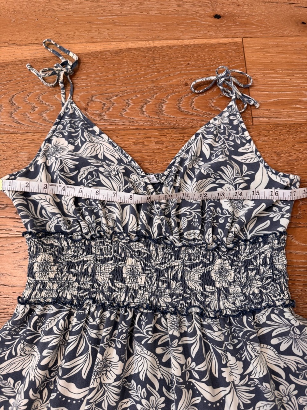Patrons of Peace Blue & Cream Floral V-Neck Midi Dress - Picture 11 of 14